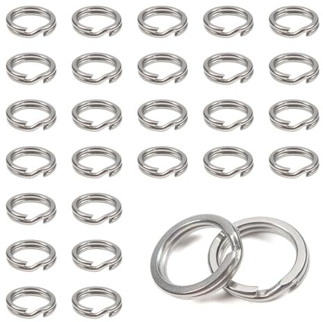 TOAOB 100pcs Anneaux Fendus de 8 mm Anneaux de Porte-Clés en Acier Inoxydable Connecteurs à Double Boucle pour Fabrication de Loisirs Lréatifs Bijoux Fixation et Clés de Voiture Fabrication Artisanale