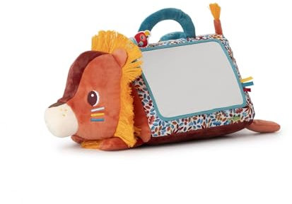 LILLIPUTIENS - Espejo de Actividades para bebés - Cubo Safari de Tela Suave - Triángulo multiactividades - Juguetes para el Desarrollo del bebé - A Partir de 3 Meses - 34cm - 83562