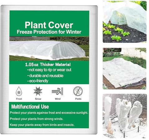 Trlyane 2x10m Manta Termica Plantas Vellón De Protección contra Congelación Protección para Plantas Cubierta De Protección contra heladas, frío, Escarcha