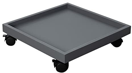 FQCXCKJ Support à Plantes avec roulettes, Plateau Roulant Robuste pour Pots de Fleurs, Plateaux à Plantes Mobiles (Gris 40 cm/16 po)