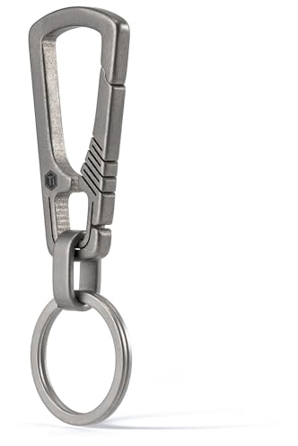 KeyUnity Titanium Carabiner Keychain Clip, Titanium Keyring, Edc Quick Release Key Holder Organizer, Carabiner Clip For Keys,Keyrings For Men, Belt Key Holder, for Outdoor Activities