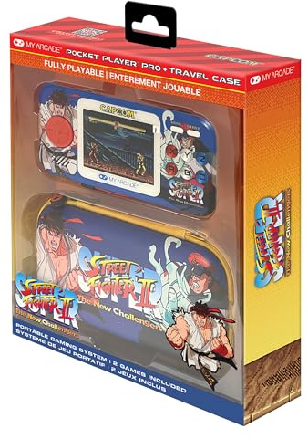 My Arcade Street Fighter II Pocket Player Bundle: Officially Licensed, Portable Gaming Console. Travel Case, Screen Protector Included