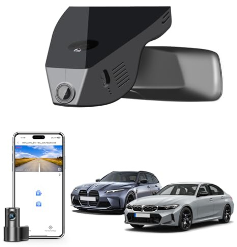 Mangoal Front 4K & Rear 1080p Dash Cam for BMW 3-Series Gen7 G20 G21 G28 2020 2021 2022 2023 2024 Select 2019 M3 G80 G81(Model C), OEM Style, 2160P UHD Video, WiFi & APP, 128GB Card