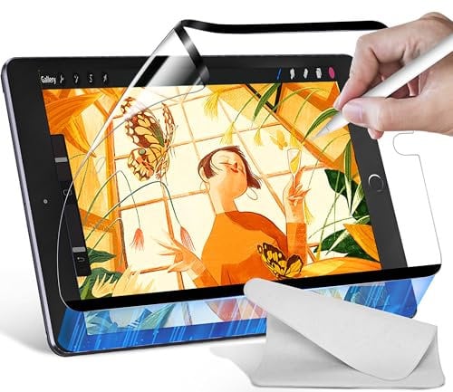 manlian Magnetischer Papier Schutzfolie für iPad 9/8/7 (10.2 Zoll) und iPad air 3/iPad Pro (10.5 Zoll), wie auf Papier Schreiben/Zeichnen, Abnehmbar und wiederverwendbar, Papier Displayschutz.