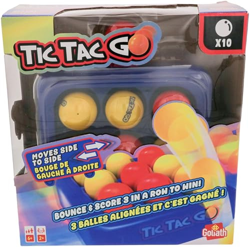 Goliath TIC TAC GO, Brettspiel mit beweglichem Spielbrett ab 6 Jahren, Werfen Sie 3 in Einer Reihe, um zu gewinnen, Brettspiel für 2 Spieler