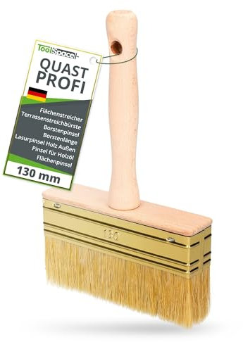 ToolSpace Quast 130 mm Profi Flächenstreicher Deckenbürste Kleisterbürste Fassadenpinsel Holzgriff Kleisterpinsel Tapetenkleister Tapezierbürste Borstenpinsel zum Grundieren Tiefengrund Lasurpinsel