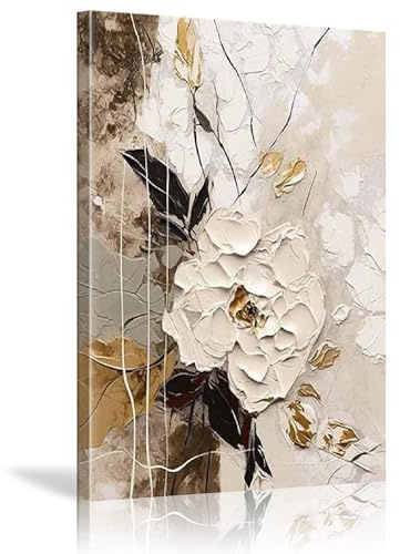 18meng Art Leinwand Bilder 3D Effekt Blume Leinwandbild 80x60 cm 1 tlg Kunstdruck Modern Abstrakt Wandbilder Groß XXL Wanddekoration Wohnzimmer Canvas Design Wand Bild auf Leinwand Mit Rahmen