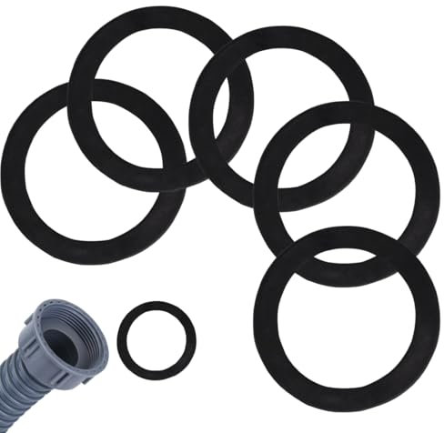 CULEO Rondelle piatte, guarnizioni idrauliche rondelle gomma Confezione da 5 guarnizioni in gomma da 45 mm Kit di guarnizioni per sifone antiodore Guarnizioni per giunti per pluviali (Nero)