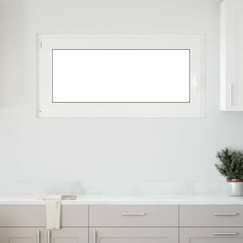 Gecheer Fenêtre de cave RISOR 120 x 60 cm oscillobattante DIN gauche, porte balconnière, volet de confidentialité, protection contre la lumière et l'éblouissement