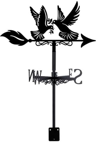 SUPERDANT Wetterhahn In Form Einer Friedenstaube Fürs Dach Wetterfahne Aus Metall In Tierform Tauben Wetterfahnen Für Schuppen Schwarzer Windrichtungsanzeiger Für Bauernhaus Hof Bauernhof Schuppen