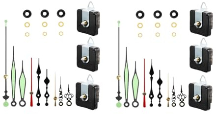 GIWFBQTR 6 Set Quartz Clock Movement Hands Kits Contains Luminous Hands for Clock Repair Parts Replacement Parts