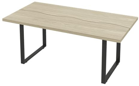 LANOX Esstisch 160×80 cm aus Holz und Metallgestell, Stabiler Küchentisch für 6–8 Personen, moderner Esszimmertisch, rechteckiger Tisch mit wasserfester & kratzfester Oberfläche