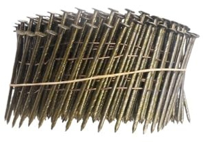 GAOJUDAF 9000pcs Wire Collated Coil Nails, 15 Degree Round Head Ring Shank Nails for CN55 CN70 CN80 Air Pneumatic Tools(50mm)
