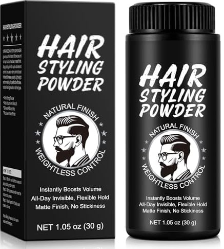 Cera in polvere per capelli uomo, Polvere Volumizzante Capelli, Superfici opache, 24 ore per mantenere tutto il giorno, Aumentare il volume e la consistenza, Leggerezza, Non appiccicoso, Non lucido