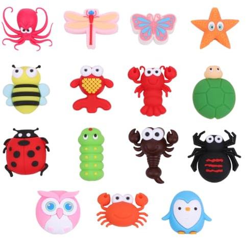 UTHCLO 15pcs Insect Bite Data Cable Protectors Set, USB Charging Cable Saver with Animal Designs, Anti-break Wire Case for Electronics Accessories