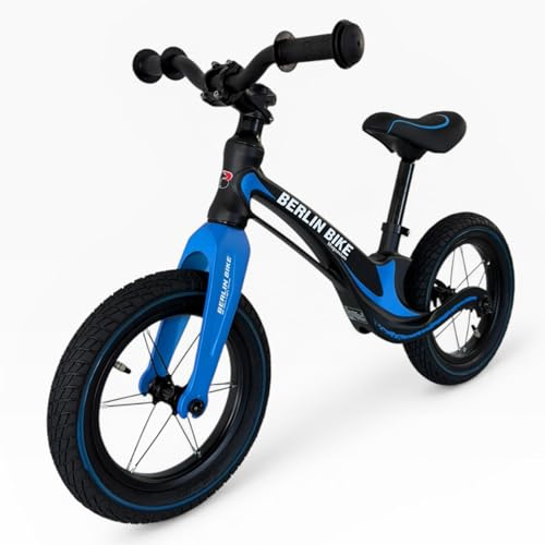 BERLIN BIKE ab 3 Jahre, 12 Zoll Laufrad bis zu 30 kg, Sattel höhenverstellbar, Sicheres und sehr Leichter Magnesiumrahmen, Lauflernrad für Jungen und Mädchen