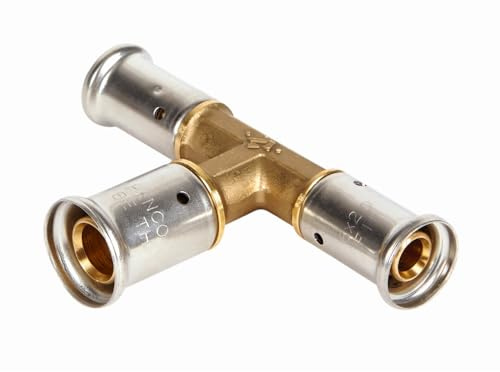 HENCO INDUSTRIES NV HEN00048 T-2X Reduzierstück, mehrschichtig, Messing, zum Crimpen, 26 x 20 x 20 cm, HENCO-11P-262020