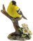 Dekofigur, Vogel auf Ast, 11,4 cm, Gelb