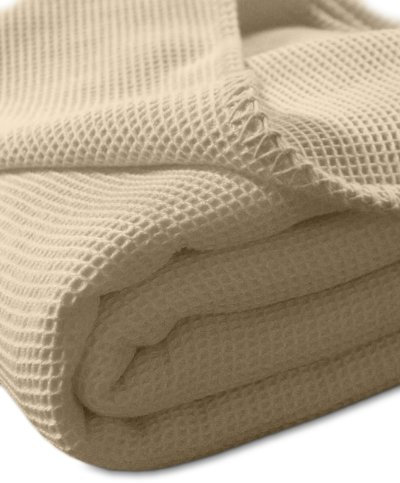 Kneer Waffelpique Decke, Sand, 220 x 240 cm