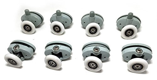 Juego de 8 rodamientos para mampara de ducha, corredizas, ruedas de 23 mm de diámetro, Roller diameter 23mm