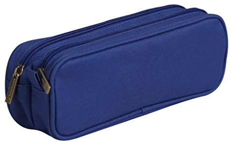 Clairefontaine 8478C - Grande Trousse Rectangulaire 2 compartiments 22x7x8 cm, Couleur aléatoire