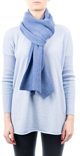 Dalle Piane Cashmere - Gerippter Schal aus 100% Kaschmir - Made in Italy - für Mann/Frau, Farbe: Hellblau, Einheitsgröße