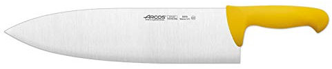 Arcos Serie 2900 - Coltolla Roma Coltello Scannare Coltello Macellaio - Lama Acciaio Inossidabile Nitrum 360 mm - Manico Polipropilene Colore Giallo