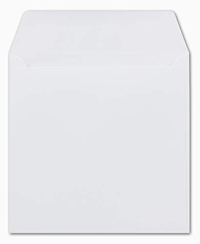 300 Quadratische Briefumschläge Weiß 15,5 x 15,5 cm 120 g/m² Nassklebung Post-Umschläge ohne Fenster ideal für Weihnachten Grußkarten Einladungen von Ihrem Glüxx-Agent