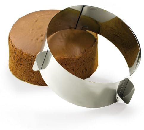Orion 8592381067175 Backrahmen Tortenring Ø15,5-Ø29,5cm, flexibel verstellbar, perfekt geeignet für Schichttorten, Edelstahl