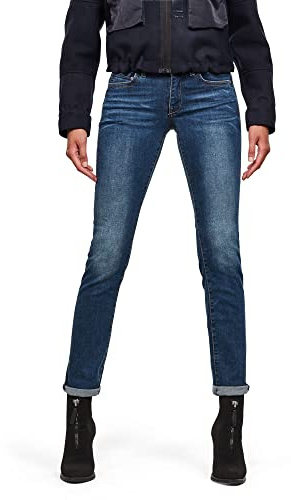 G-Star Women's Midge Saddle Straight Jeans, Blue (medium aged D07145-6553-071), 23W / 32L