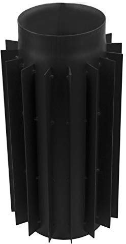 Ofenrohr Rauchrohr Kaminrohr Bogen Knie 45° 90° Doppelwandfutter Abgaswärmetauscher Radiator Wandrosette Stahlrohr Schwarz 2mm (Abgaswärmetauscher, 160mm)