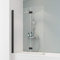 Schulte pare-baignoire 104 x 130 cm, profilé charnières noir, 2 volets (63+41) mobiles réversibles pivotant, 180° contre le mur, verre de sécurité 5 mm transparent, joint d'étanchéité