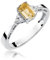 Damen Ring 585 14k Gold Weißgold echt Citrin Edelstein Diamanten Brillanten