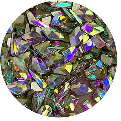 Brussel 50Pcs Nail Art Rhinestone 3D Geometric Shaped Flatback Glass Charms Gems Stones DIY Nail Diamond Beads Multicolor