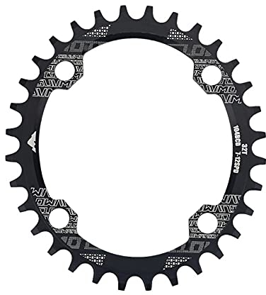 Kuuleyn Plato de Bicicleta, Forma Ovalada ergonómica Espesor Adecuado Dientes únicos Aleación de Aluminio para BCD 104 mm Bicicleta de una Sola Velocidad 3 Tipos 32T/34T/38T(32T)