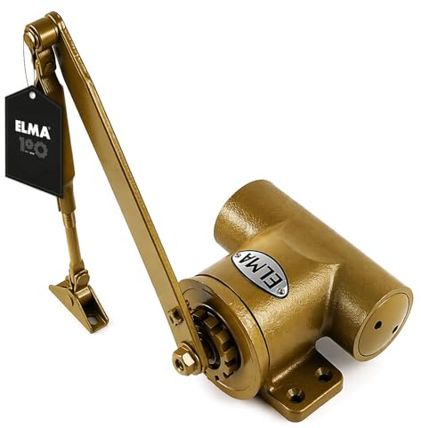 ELMA Cierrapuertas Hidráulico 35 kg | Cierre Automático Regulable para Puertas | Instalación Fácil | Para Puertas Derecha e Izquierda | Incluye Accesorios de Montaje