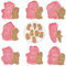 3D Cortadores Galletas, 8 Piezas Cortadores Moldes Plástico, 3D Molde para Galletas de Plástico, Cookie Cutter, 3D Moldes Galletas Infantiles, para Galletas, Fondant, Decoración de Pasteles(F)