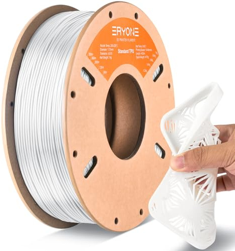 ERYONE TPU Filament 1.75mm, 3D Printer Filament,Flexible 95A TPU, +/-0.03mm, 1kg 1 Spool(2.2 LBS), White
