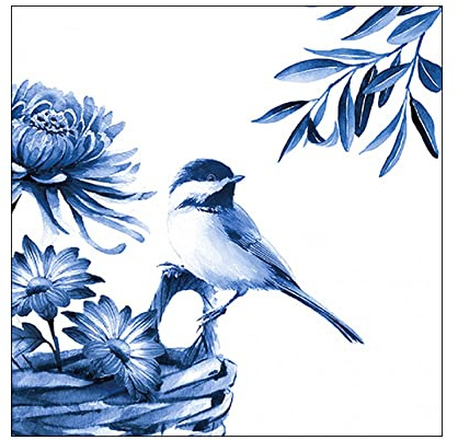Papierservietten, Vogel, 33 cm, Blau, 20 Stück