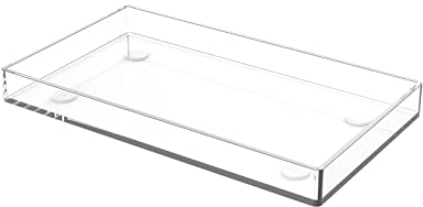 JISADER Bandeja de acrílico Transparente Bandeja de Almacenamiento de Bandeja de acrílico Grande para Sala de Estar Dormitorio Baño