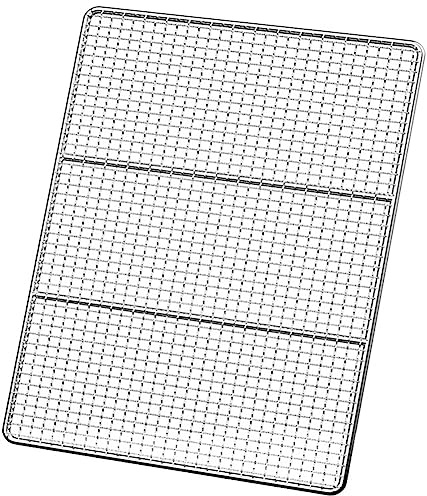 Z·Bling Rechteck Grillnetz 33x25cm,Edelstahl Grillgitter Grillrost Gebacken Antihaftend Für Gasgrill Holzkohlegrills für Fisch gemüse Steak Garnelen