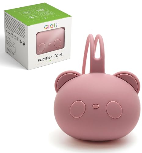 GIGI Kids - Scatola portasucchietto in silicone - Porta succhietti per un massimo di 2 succhietti, Accessorio per neonati e bambini di alta qualità, Silicone alimentare al 100%, ROSA SCURO