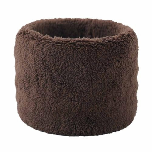 SHTGOI Plüsch Schlauchschal Dick Winterschal mit Fleece Unisex Nackenwärmer Breite Gehörschutz Halsschlauch Flauschig Loop Schal Rundschal für Männer und Frauen im Winter zu verhindern Kaffee