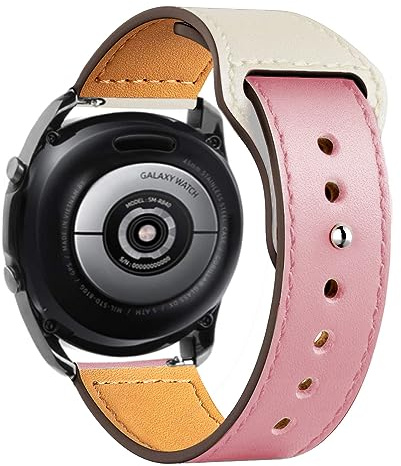 Correa de Cuero para Samsung Galaxy Watch 6/5/4 40mm 44mm/Watch 6 classic/Watch 5pro 45mm/Watch 4 Classic 42mm 46mm,20mm Correa Deportiva Cuero Genuino de Repuesto para Mujer Hombre，Gris superficial