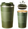 Senshuomy Travel Mug, Insulated Coffee Cup with Leakproof Lid, Reusable Coffee Cups Travel Cup, Stainless Steel thermaol Mug for Hot Cold Drinks (Green 380ml)