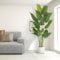 ZEEOZE Plante Artificielle Oiseau de Paradis 230cm bananier artificiel avec 18 Feuilles Pour Plantes Artificielles Interieur Exterieur avec Pot Blanc Pour Decoration Maison en Salon Bureau Jardin Deco
