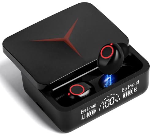 AXFEE Bluetooth Kopfhörer, In Ear Kopfhörer Kabellos Bluetooth 5.3, Kabellose Kopfhörer mit LED Anzeige, Immersiver Deep Bass Earbuds, Wasserdicht HiFi Stereo Ohrhörer, USB-C (Schwarz)