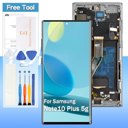 Screen Replacement for Samsung Galaxy Note 10 Plus/Note 10 Plus 5G SM-N975 SM-N976 6.8 OLED LCD Display Touch Digitizer Assembly with Tools(Black with Frame)