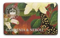 The English Soap Company Royal Botanical Gardens Kew Wrapped Soap Bar, Lavender Shea Butter Soap Bar, Gardenia and Neroli Scent 240g