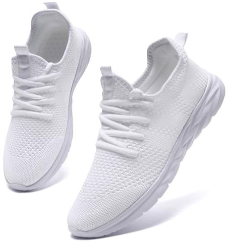 AZSDXS Leicht Turnschuhe Sportschuhe Damen Sneaker Atmungsaktive Hallenschuhe Sommer Schuhe Laufschuhe Outdoor für Fitness Tennis Jogging Bequem Straßenlaufschuhe Weiß 36
